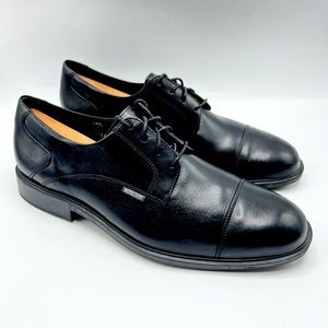 Mephisto Men France Leather Derby Oxford Air Jet Black US 11 Cap Toe Dress Shoe